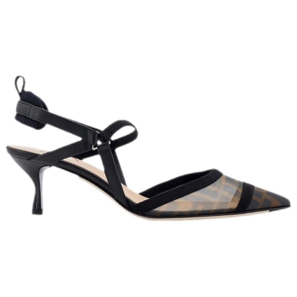 Fendi Shoes - FENDI Colibri 60 FF logo slingback pumps